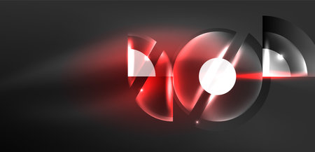 Abstract background glowing neon circles and lines with magic light effects. Hi-tech design for wallpaper, banner, background, landing page, wall art, invitation, prints, postersのイラスト素材