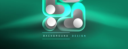 Glowing round shapes abstract background. Template for wallpaper, banner, presentation, backgroundのイラスト素材