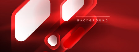 Neon lines, squares and round shapes abstract background. Techno glowing neon hexagon shapes vector illustration for wallpaper, banner, background, landing page, wall art, invitation, prints, postersのイラスト素材