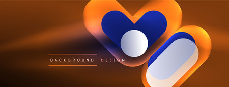 Glowing round shapes abstract background. Template for wallpaper, banner, presentation, backgroundのイラスト素材