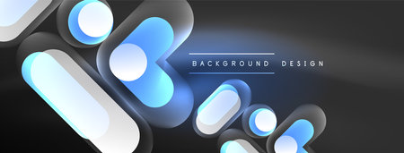 Glowing round shapes abstract background. Template for wallpaper, banner, presentation, backgroundのイラスト素材