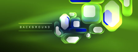 Glowing neon geometric elements abstract background. Neon light or laser show, electric impulse, power lines, techno quantum energy impulse, magic glowing dynamic linesのイラスト素材