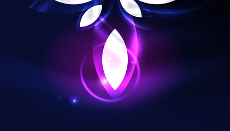 Abstract background vector neon glowing geometric elements. Hi-tech design for wallpaper, banner, background, landing page, wall art, invitation, prints, postersのイラスト素材