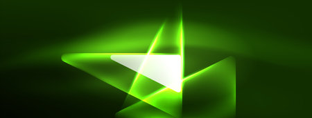 Vibrant Geometric Neon Shiny Line Background. A Bold and Stunning Display of Shapes, Lines, Colors, and Glow, Perfect for Futuristic Modern Designs, Hi-tech Presentations, Technology Web Pagesのイラスト素材