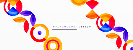 Colorful circle abstract background. Template for wallpaper, banner, presentation, backgroundのイラスト素材