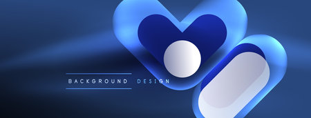 Glowing round shapes abstract background. Template for wallpaper, banner, presentation, backgroundのイラスト素材