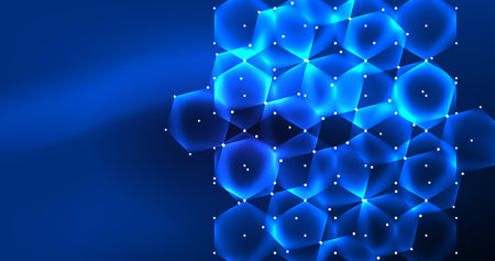 Abstract background neon hexagon vector illustrationのイラスト素材