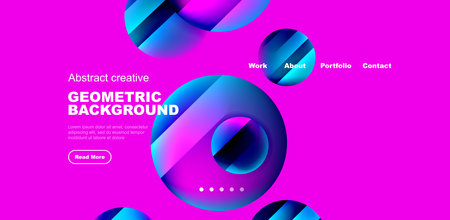 Circles with glossy surface and light and shadow effects abstract background. Template for covers, templates, flyers, placards, brochures, bannersのイラスト素材