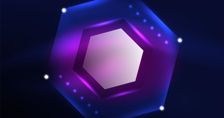Abstract background neon hexagon vector illustrationのイラスト素材