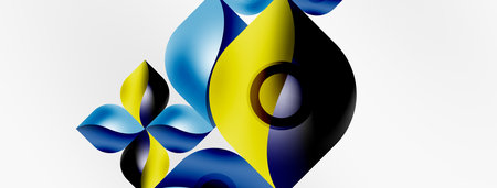 Vector abstract geometric background. Techno flower petals concept. Wallpaper or texture design, bright poster, banner, flyerのイラスト素材