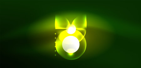 Abstract background shiny glowing neon color round elements and circles. Techno futuristic vector Illustration For Wallpaper, Banner, Background, Card, Book Illustration, landing pageのイラスト素材