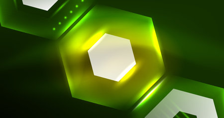 Abstract background neon hexagon vector illustrationのイラスト素材