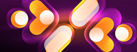 Neon circle abstract background. Template for wallpaper, banner, presentation, backgroundのイラスト素材