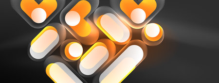 Glowing round shapes abstract background. Template for wallpaper, banner, presentation, backgroundのイラスト素材