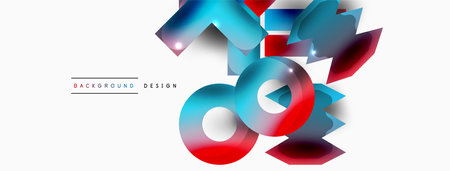 Minimal geometric abstract background. Primitive shapes composition backdrop. Trendy techno business template for wallpaper, banner, background or landingのイラスト素材