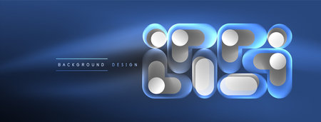 Glowing round shapes abstract background. Template for wallpaper, banner, presentation, backgroundのイラスト素材