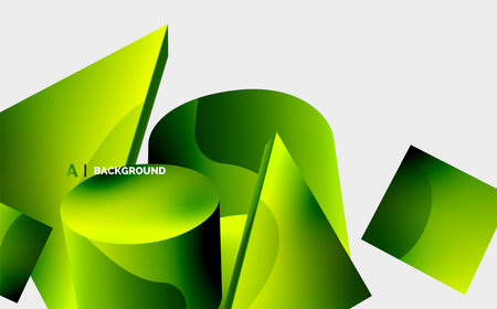 3d vector minimalist geometric abstract background. Triangle, cylinder, pyramid basic shape composition. Trendy techno business template for wallpaper, banner, background or landingのイラスト素材