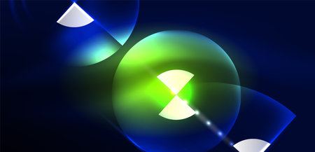Neon light glowing circles vector abstract backgroundのイラスト素材