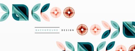 Colorful triangles and round shapes background. Template for wallpaper, banner, presentation, backgroundのイラスト素材