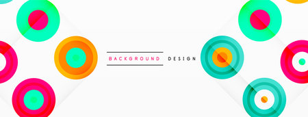 Colorful circles abstract background. Hi-tech design for wallpaper, banner, background, landing page, wall art, invitation, prints, postersのイラスト素材