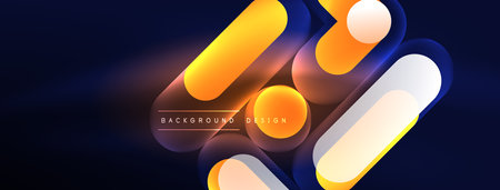 Glowing round shapes abstract background. Template for wallpaper, banner, presentation, backgroundのイラスト素材