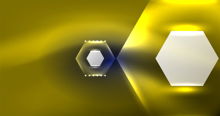 Abstract background neon hexagon vector illustrationのイラスト素材