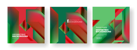 Set of abstract backgrounds. Overlapping geometric elements composition. Vector Illustration For Wallpaper, Banner, Background, Card, Book Illustration, landing pageのイラスト素材