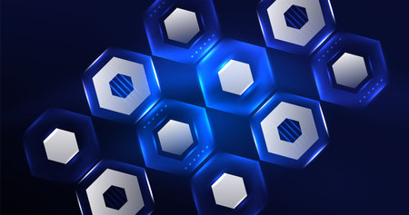 Abstract background neon hexagon vector illustration
