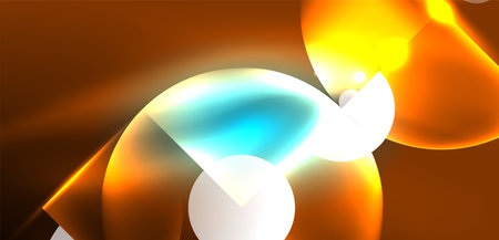 Abstract background shiny glowing neon color round elements and circles. Techno futuristic vector Illustration For Wallpaper, Banner, Background, Card, Book Illustration, landing pageのイラスト素材