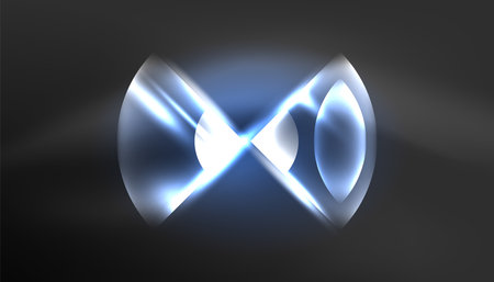 Abstract background vector neon glowing geometric elements. Hi-tech design for wallpaper, banner, background, landing page, wall art, invitation, prints, postersのイラスト素材