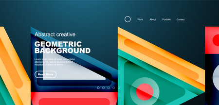 Minimal landing page, geometric shapes. Business or technology design for wallpaper, banner, background, landing page, wall art, invitation, printsのイラスト素材