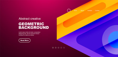 Minimal landing page, geometric shapes. Business or technology design for wallpaper, banner,...