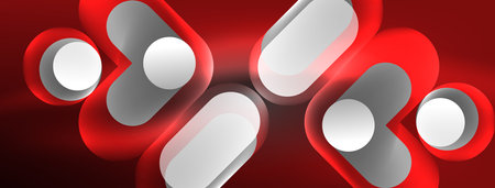 Glowing round shapes abstract background. Template for wallpaper, banner, presentation, backgroundのイラスト素材