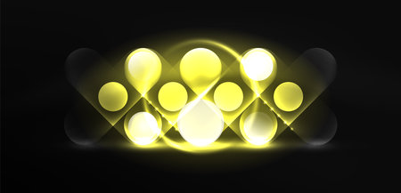 Abstract glowing neon light techno circles backgroundのイラスト素材