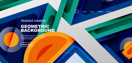 Minimal landing page, geometric shapes. Business or technology design for wallpaper, banner, background, landing page, wall art, invitation, printsのイラスト素材