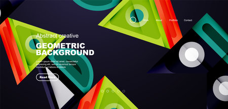 Triangles, circles and lines minimal background. Business or technology design for wallpaper, banner, background, landing page, wall art, invitation, printsのイラスト素材