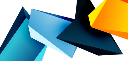 Vector 3d low poly triangle geometric design elementsのイラスト素材