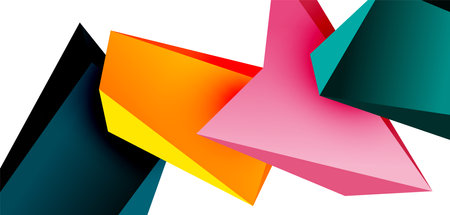 Vector 3d low poly triangle geometric design elementsのイラスト素材