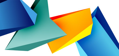 Vector 3d low poly triangle geometric design elementsのイラスト素材