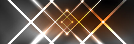 Neon glowing fluid wave lines, magic energy space light concept. Vector illustration for wallpaper, banner, background, leaflet, catalog, cover, flyerのイラスト素材