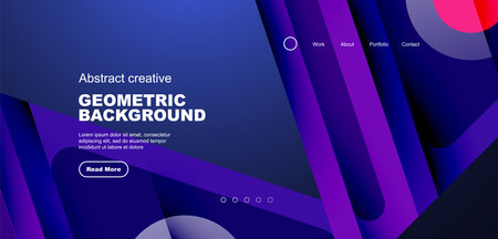 Minimal landing page, geometric shapes. Business or technology design for wallpaper, banner,...