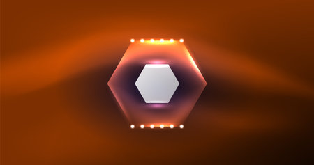 Abstract background neon hexagon vector illustrationのイラスト素材