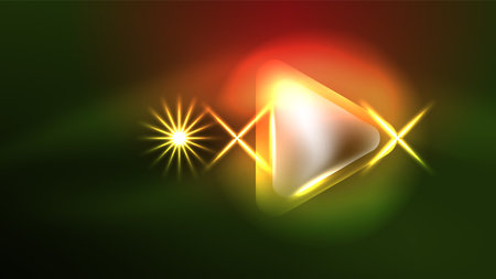 Digital Neon Abstract Background, Triangles And Lights Geometric Design Templateのイラスト素材