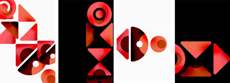 Vector illustrations of abstract geometric background designs for poster, wallpaper or landing page