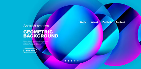 Circles with glossy surface and light and shadow effects abstract background. Template for covers, templates, flyers, placards, brochures, bannersのイラスト素材