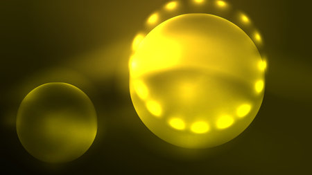 Neon glowing circles, magic energy space light concept, abstract background wallpaper designのイラスト素材