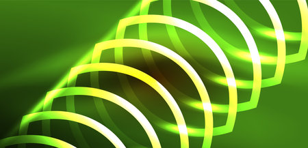 Neon lines and waves abstract background. Techno glowing neon shapes vector illustration for wallpaper, banner, background, landing page, wall art, invitation, prints, postersのイラスト素材