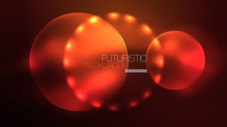 Circles with bright neon shiny light effects, abstract background wallpaper designのイラスト素材