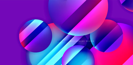 Circles with glossy surface and light and shadow effects abstract background. Template for covers,...