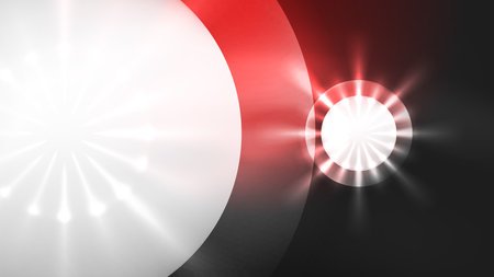 Circles with bright neon shiny light effects, abstract background wallpaper designのイラスト素材